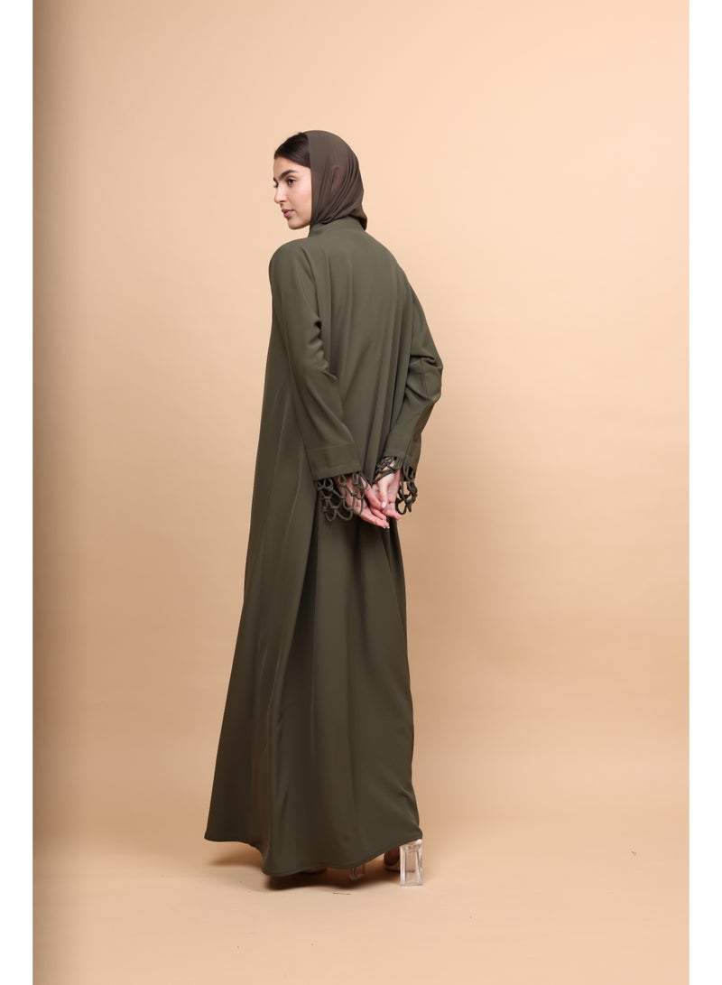 IKKXA Imperial Sage Buttoned Abaya - Image 3